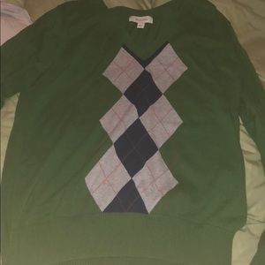 Green poplin style sweater